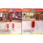 HORNBY Telephone Box and 2 x Pillar Boxes (Letter Boxes)  R8579 & R8580